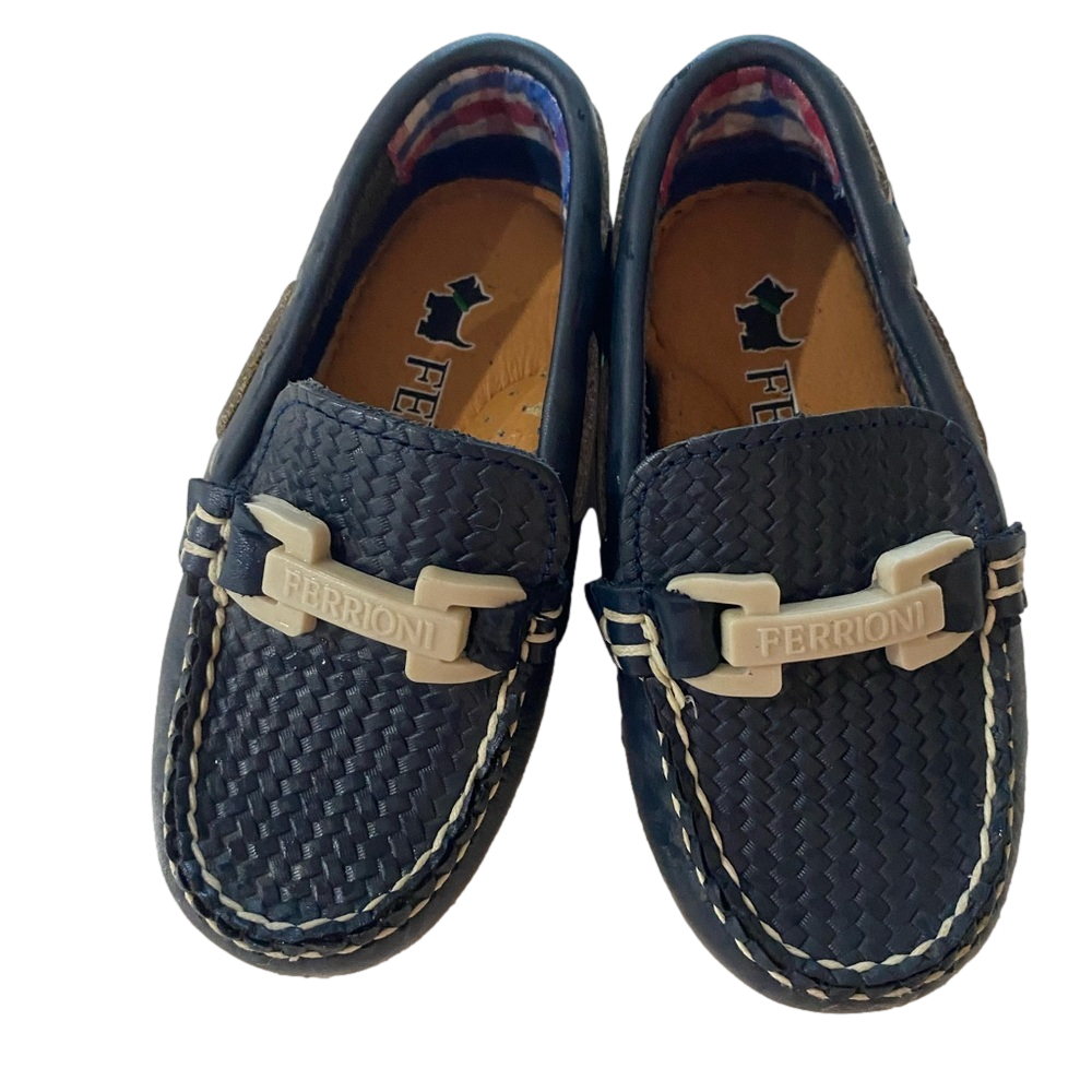 Ferrioni leather Moccasin with Mask Hardware for Boys sz 15 (9 can)
